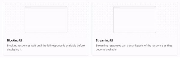 Comparing blocking vs streaming UIs
